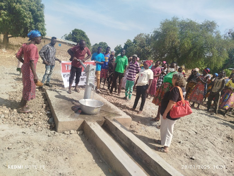 Community using water pump